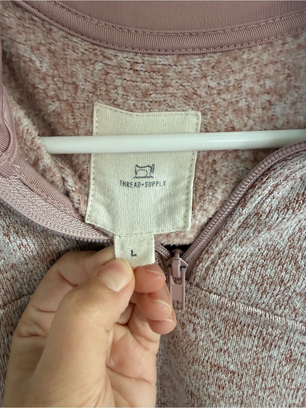 Thread & Supply Sweatshirt Large Heathered Fall Cozy Comfort Quarter Zip - Picture 2 of 6